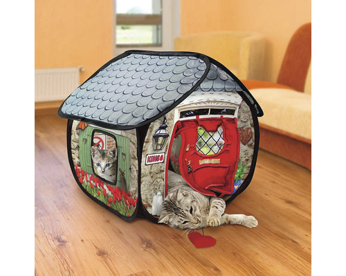 Katthus i husdesign med två katter