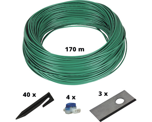 Begränsningskabelset EINHELL 170m kabel, 240st mälor, 3st knivar, 4st anslutningsklämmor