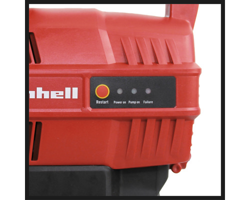 Einhell-enhet med indikation för omstart, ström, pump och fel