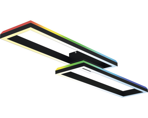 Rektangulär LED-taklampa av metall med färgbyte