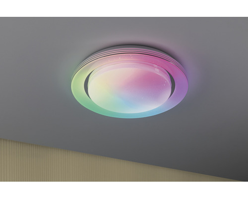 Plafond PAULMANN LED SpacyColor 24W 750lm RGB HxØ 710x375mm krom med fjärrkontroll + regnbågseffekt + Tunable White + nattljusfunktion