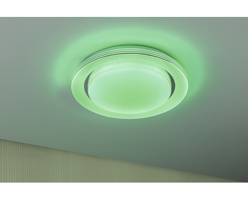 Taklampa med rund form i påslaget läge