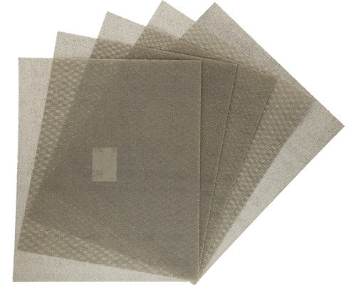 Flera slipnät i olika kornstorlekar ligger ovanpå varandra.