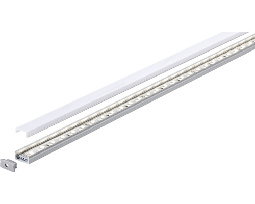 Basprofil PAULMANN med diffusor aluminium/plast 2m LED-list med lock och ändstycke
