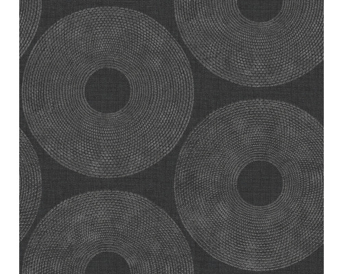 Tapet A.S. CRÉATION Cirkel svart-grå 10,05x0,53m