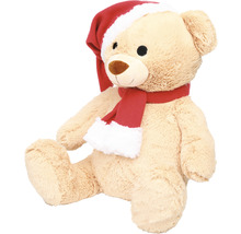 Nallebjörn med julhatt och halsduk