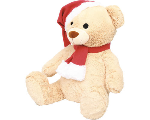 Nallebjörn med julhatt och halsduk