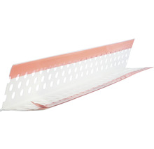 Hörnskyddsskena av plast med hål för putsarmering