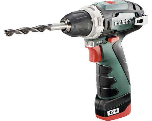 Borrskruvdragare METABO BS Basic 12V inkl. 2x2,0Ah batterier och laddare i PowerMaxx plastlåda