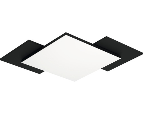 Fyrkantig taklampa med svart ram och vit ljusyta