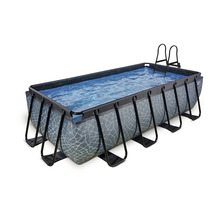 Rektangulär pool med stege för trädgården