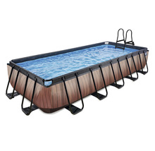 Rektangulär pool med stege för trädgården