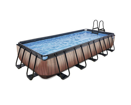 Rektangulär pool med stege för trädgården