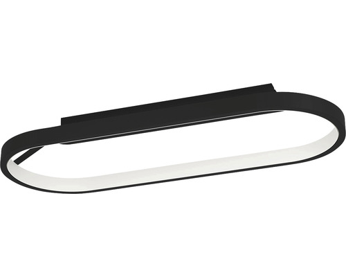 Oval taklampa i svart för inomhusbruk