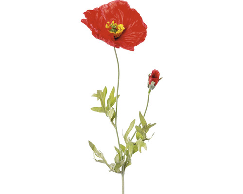 Konstgjord blomma vallmo 58cm röd