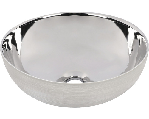 Bänktvättställ Differnz SHINE 40x40cm silver/vitt glaserat 38.010.65
