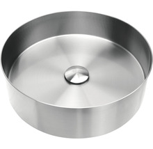 Tvättställ i rostfritt stål med avloppsplugg