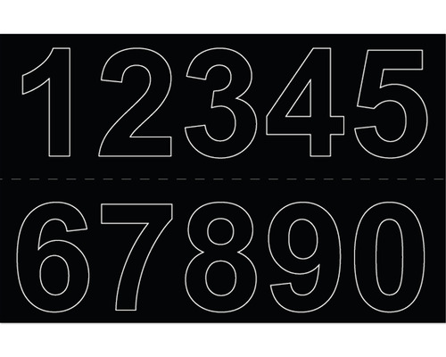 Siffror 0-9 HABO vinyl svart 50 mm 2-pack