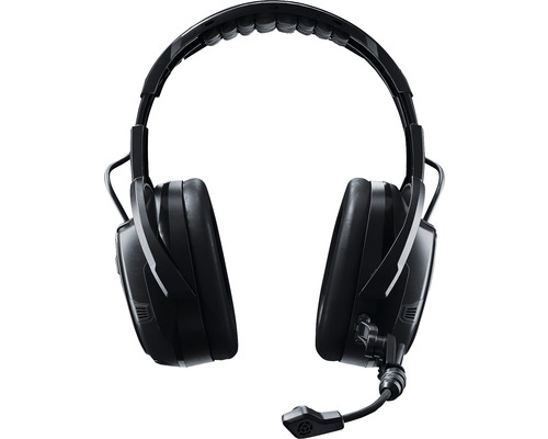 Svart hörselskydd med mikrofon