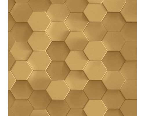Tapet A.S. CRÉATION Hexagon 3D guld 10,05x0,53m