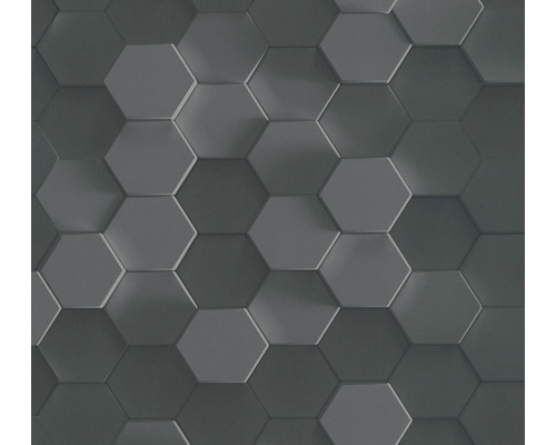 Tapet A.S. CRÉATION Hexagon 3D svart 10,05x0,53m