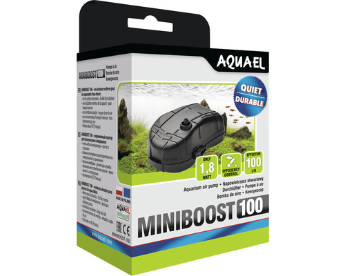 AQUAEL MiniBOOST 100 akvariumluftpump i förpackning