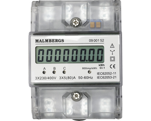 Mätare MALMBERGS KWH 3-fas 80A 230/400V