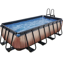 Rektangulär pool med stege för trädgården