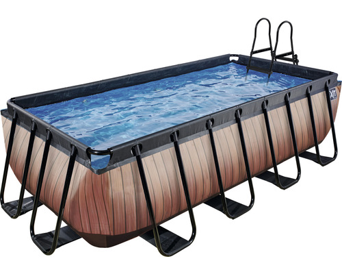 Rektangulär pool med stege för trädgården