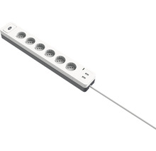 Grenuttag med sex uttag och två USB portar