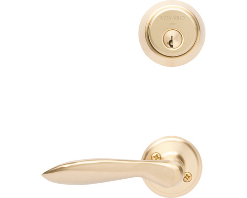 Dörrbeslagsats med dörrhandtag och låscylinder