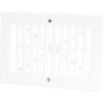 Vitt ventilationsgaller i plast med skruvar