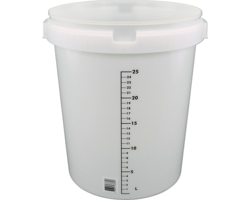 Plast hink med lock och nivåindikator upp till 25 liter