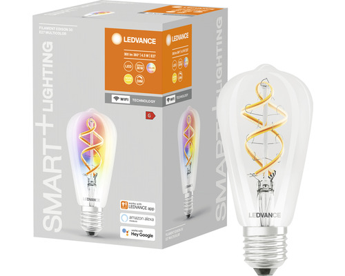 LEDVANCE lampa Filament Edison 30 E27 Multicolor med förpackning