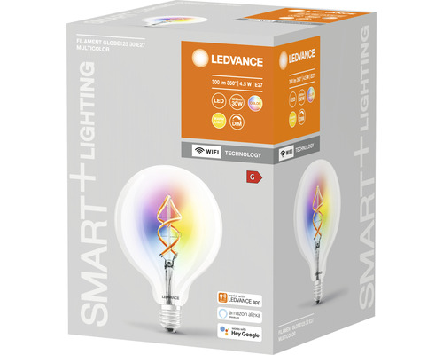 LEDVANCE Filament Globe125 30 E27 Multicolor lampa i förpackning