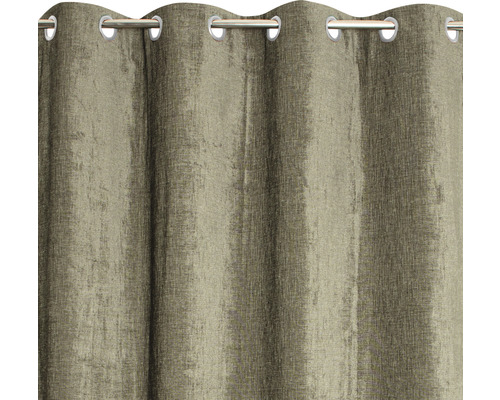 Gardin av tyg med öljetter