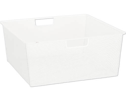 Meshback ELFA för utdragsram 427x427x185mm vit 144290 Trådkorg av metall med handtag