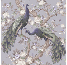 Tapet med påfågel- och blommotiv