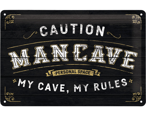 Plåtskylt Man Cave 20x30cm