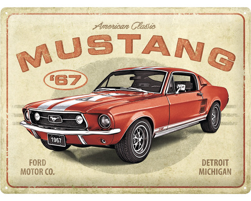 Plåtskylt Ford Mustang GT 30x40cm