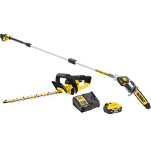 DeWalt batteridriven häcksax, batteridriven stångsåg, laddare och batteri