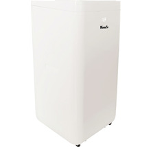 Vit luftfuktare med digital display och Wood''s logotyp