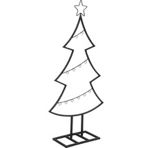 Dekorativ julgran i metall med hjärtprydnader