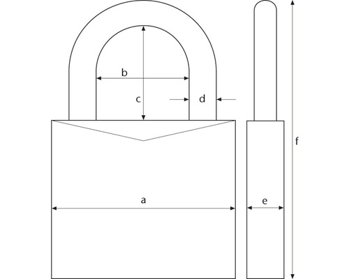 Bild av ett hänglås med mått