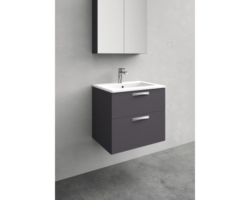 Tvättställ med underskåp och spegelskåp för väggmontering i badrummet