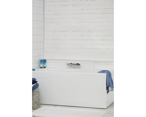 Badkar mot vägg NORO Cubic 1600 vit slät rektangulärt högerutförande 700x1600 mm 7307661