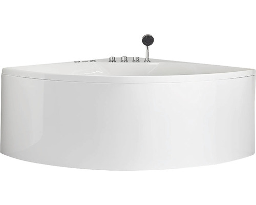 Massagebadkar NORO Star bronze 1400 vit slät hörnbadkar 1400x1400 mm 7307632 Hörnbadkar med armaturer och duschhuvud
