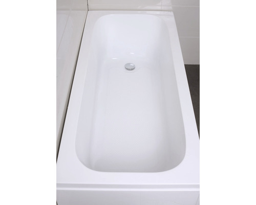 Rektangulärt badkar av sanitetsakryl med avloppsgarnitur
