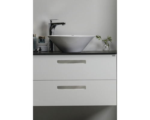 Tvättställ med bänkskiva, blandare och två lådor