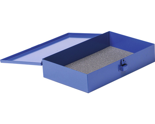 Öppen verktygslåda i stål med skumgummiinlägg